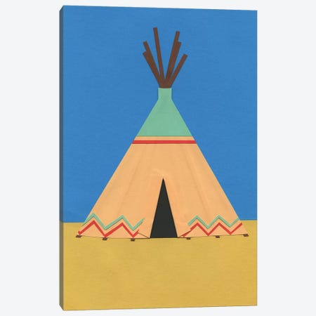 Tipi Green Red Canvas Print #RFE111} by Rosi Feist Canvas Print
