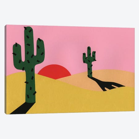 Two Cacti In The Desert Sun Canvas Print #RFE113} by Rosi Feist Canvas Print