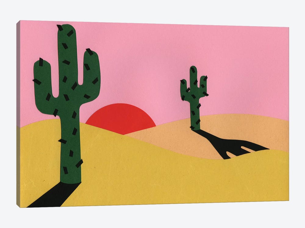 Two Cacti In The Desert Sun by Rosi Feist 1-piece Canvas Wall Art