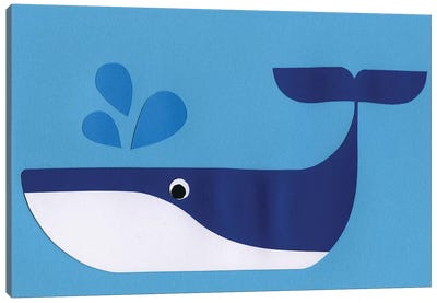 Whale Paloo Canvas Art Print - Kids Nautical Art