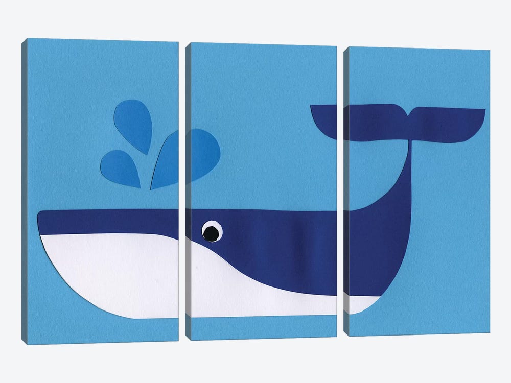 Whale Paloo by Rosi Feist 3-piece Canvas Artwork