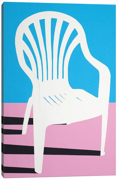White Plastic Chair Canvas Art Print - Rosi Feist