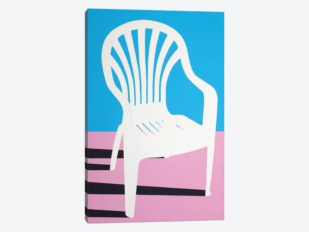 White Plastic Chair by Rosi Feist 1-piece Canvas Art Print