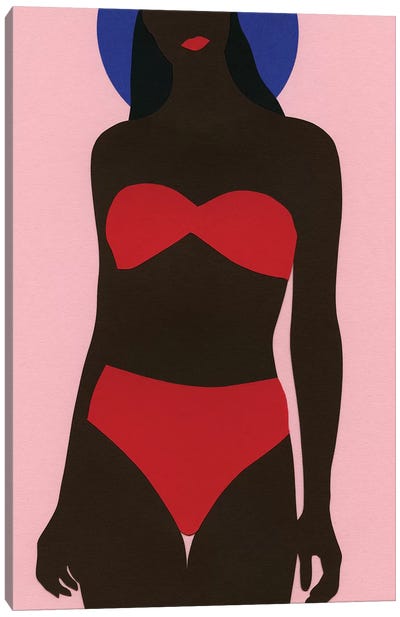 Women On The Beach Canvas Art Print - Women's Swimsuit & Bikini Art