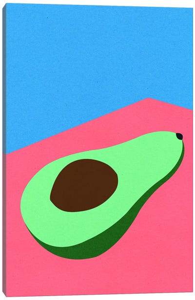 Avocado On The Table Canvas Art Print - Vegetable Art