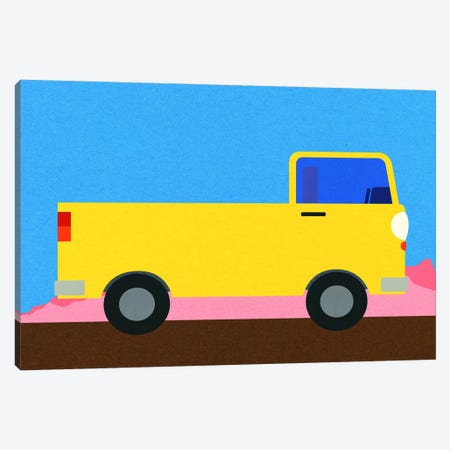 Little Yellow Pick Up Truck Canvas Print #RFE126} by Rosi Feist Canvas Art Print