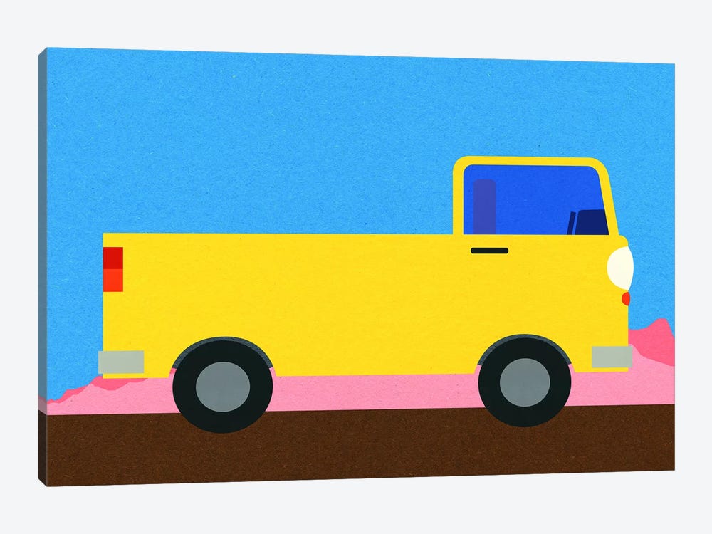 Little Yellow Pick Up Truck by Rosi Feist 1-piece Canvas Artwork