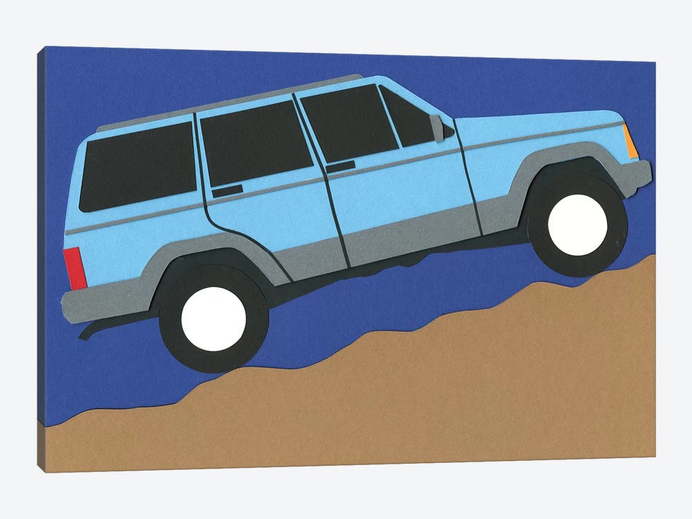 Blue SUV by Rosi Feist 1-piece Canvas Wall Art
