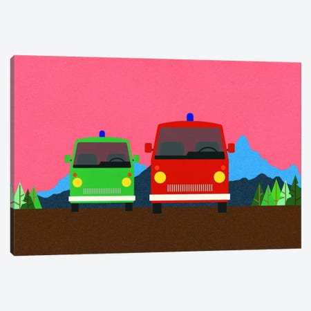 Police Bus And Fire Engine Canvas Print #RFE130} by Rosi Feist Canvas Print