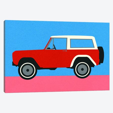 Red SUV Canvas Print #RFE132} by Rosi Feist Canvas Art Print