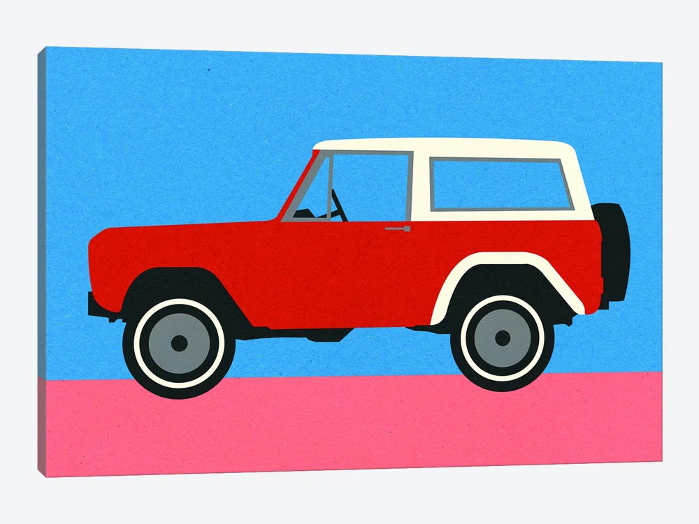 Red SUV by Rosi Feist 1-piece Canvas Print