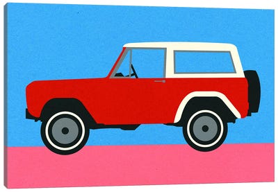 Red SUV Canvas Art Print - Rosi Feist