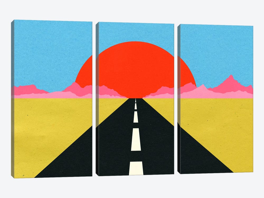 Road To Sun by Rosi Feist 3-piece Canvas Art