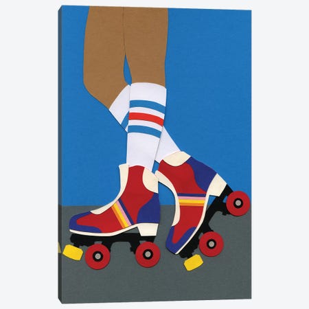 70s Roller Skate Girl Canvas Print #RFE1} by Rosi Feist Canvas Wall Art