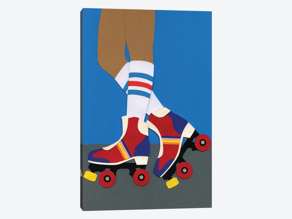70s Roller Skate Girl by Rosi Feist 1-piece Canvas Print