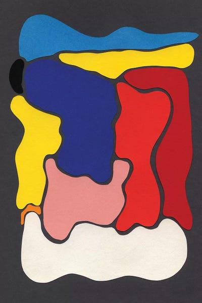 Coloured Forms On Grey by Rosi Feist multi panel art