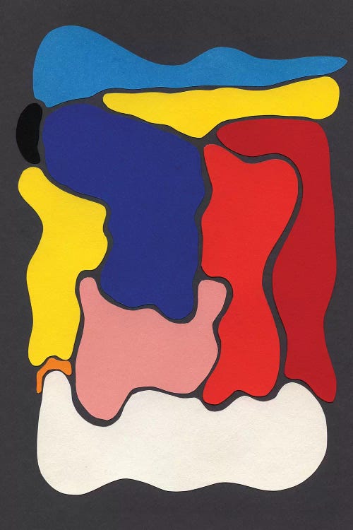 Coloured Forms On Grey by Rosi Feist wall art