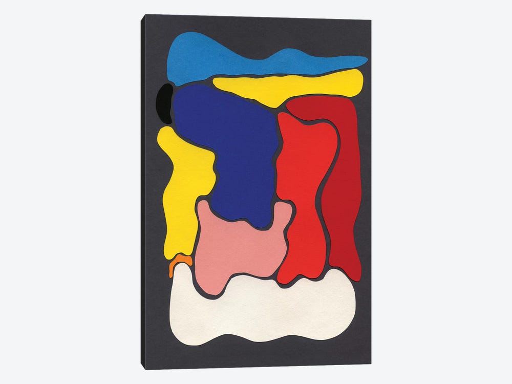 Coloured Forms On Grey by Rosi Feist 1-piece Canvas Print
