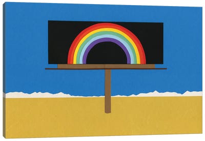 Desert Billboard With Rainbow Canvas Art Print - Dopamine Decor