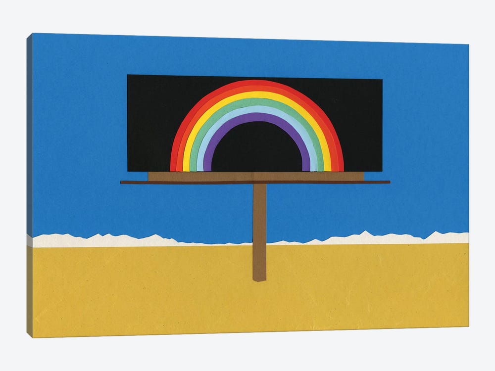 Desert Billboard With Rainbow by Rosi Feist 1-piece Canvas Artwork