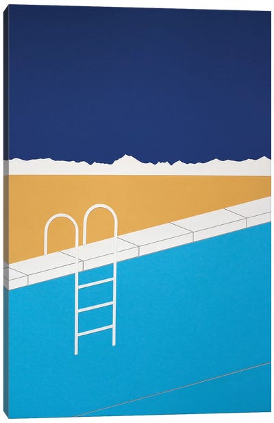 Desert Pool Canvas Art Print - Swimming Art