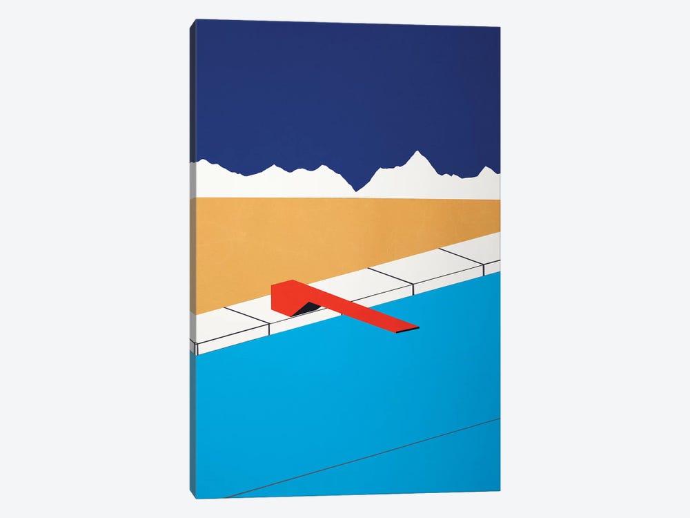 Desert Pool With Red Diving Board by Rosi Feist 1-piece Canvas Art Print