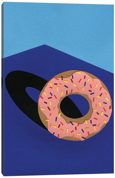 Donut In The Sun Canvas Art Print - Pop Art for Kitchen