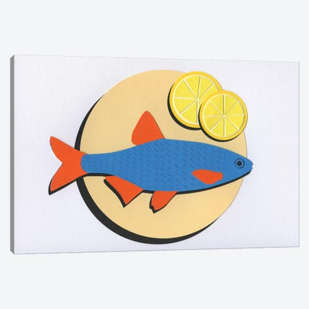 Fish On A Plate Canvas Print #RFE36} by Rosi Feist Canvas Art