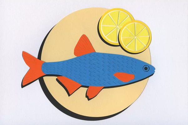 Pop Art Kitchen: Fish On A Plate by Rosi Feist