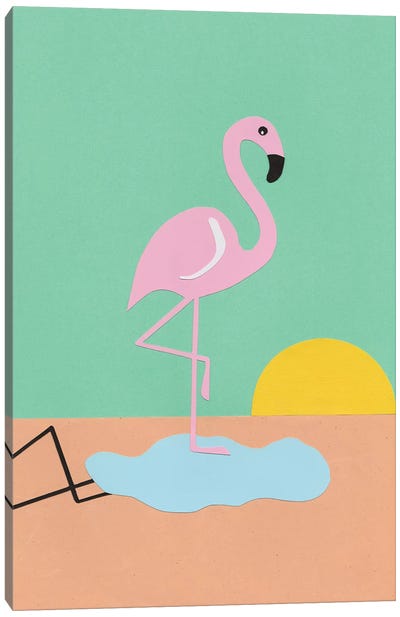 Flamingo Herbert Canvas Art Print - Flamingo Art