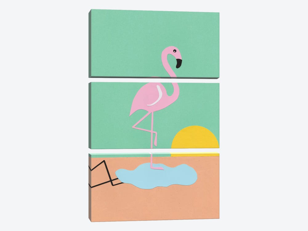 Flamingo Herbert by Rosi Feist 3-piece Art Print