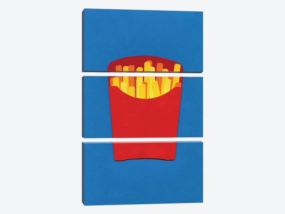 French Fries In Carton  by Rosi Feist 3-piece Canvas Artwork