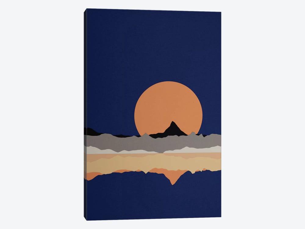Full Moon Rising Over Sierra Nevada Mountains 1-piece Canvas Art