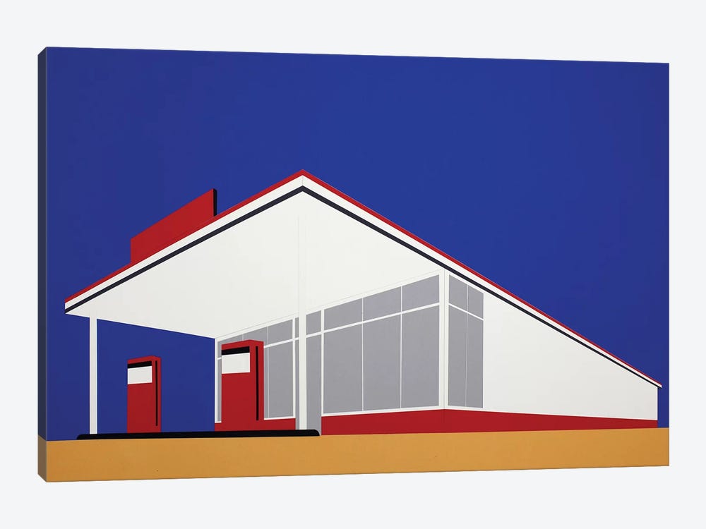 Gas Station by Rosi Feist 1-piece Canvas Artwork