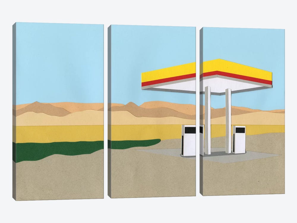 Gas Station Death Valley by Rosi Feist 3-piece Canvas Print