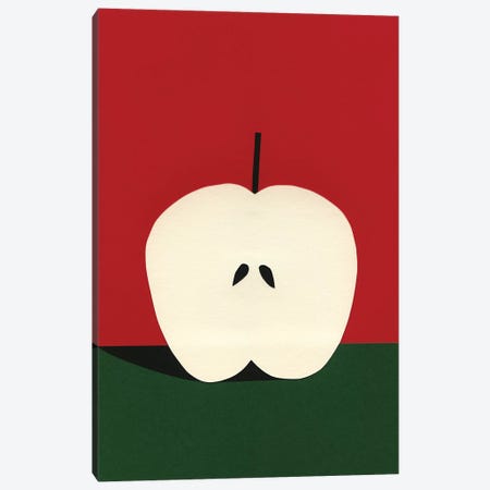 Half Red Apple Canvas Print #RFE49} by Rosi Feist Canvas Wall Art