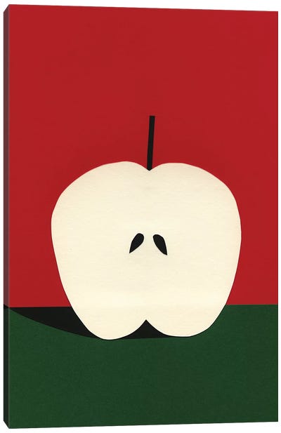 Half Red Apple Canvas Art Print
