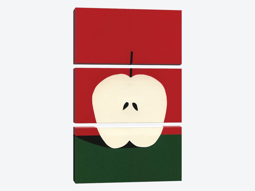 Half Red Apple by Rosi Feist 3-piece Canvas Wall Art