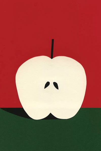 Pop Art Kitchen: Half Red Apple by Rosi Feist
