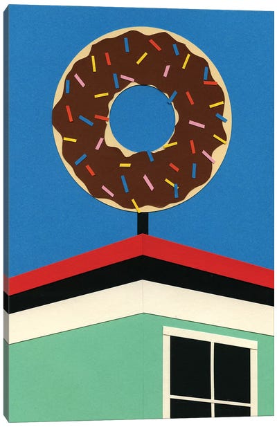 LA Donut Corner Canvas Art Print - American Cuisine Art