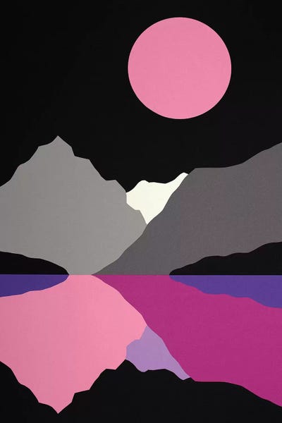 Gray & Purple: Moonlight On Lake Tenaya by Rosi Feist