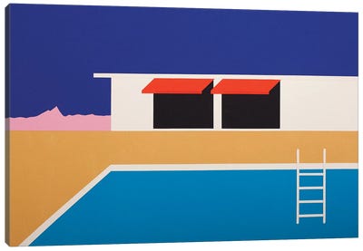 Palm Springs Pool House II Canvas Art Print - Window Art
