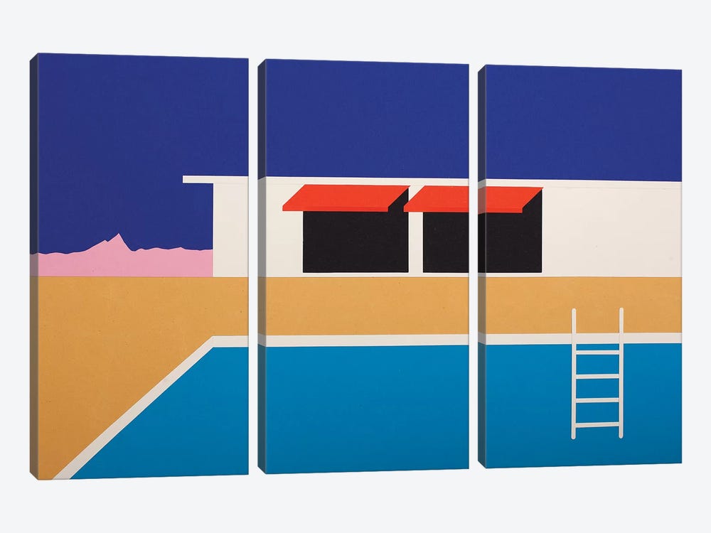 Palm Springs Pool House II by Rosi Feist 3-piece Canvas Artwork