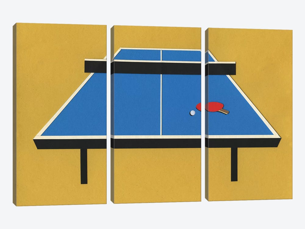 Ping Pong Table by Rosi Feist 3-piece Canvas Art
