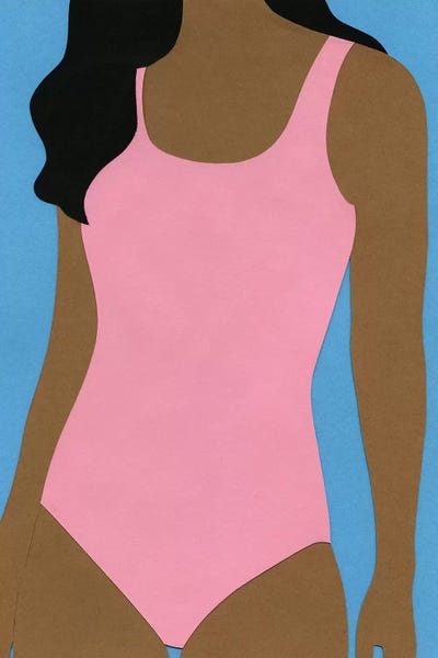 Pink Swimsuit by Rosi Feist multi panel art