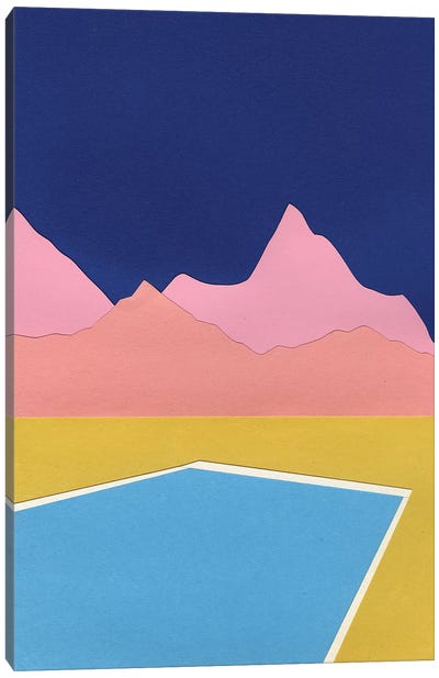 Pool In The Hills Canvas Art Print - Swimming Art