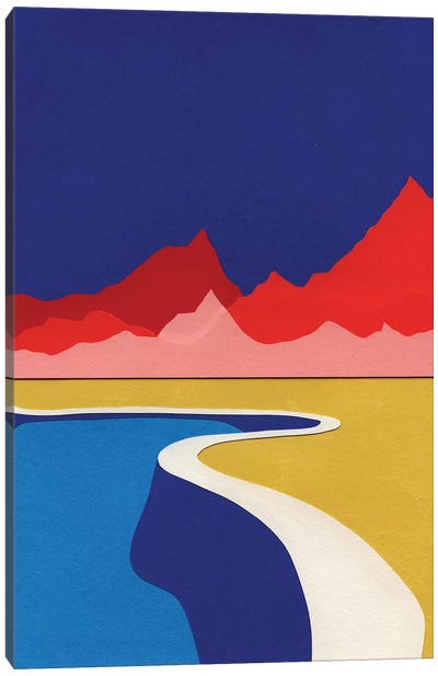 Red Hills Desert Pool Canvas Art Print - Swimming Art