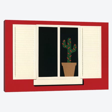 Red House White Window Canvas Print #RFE85} by Rosi Feist Art Print
