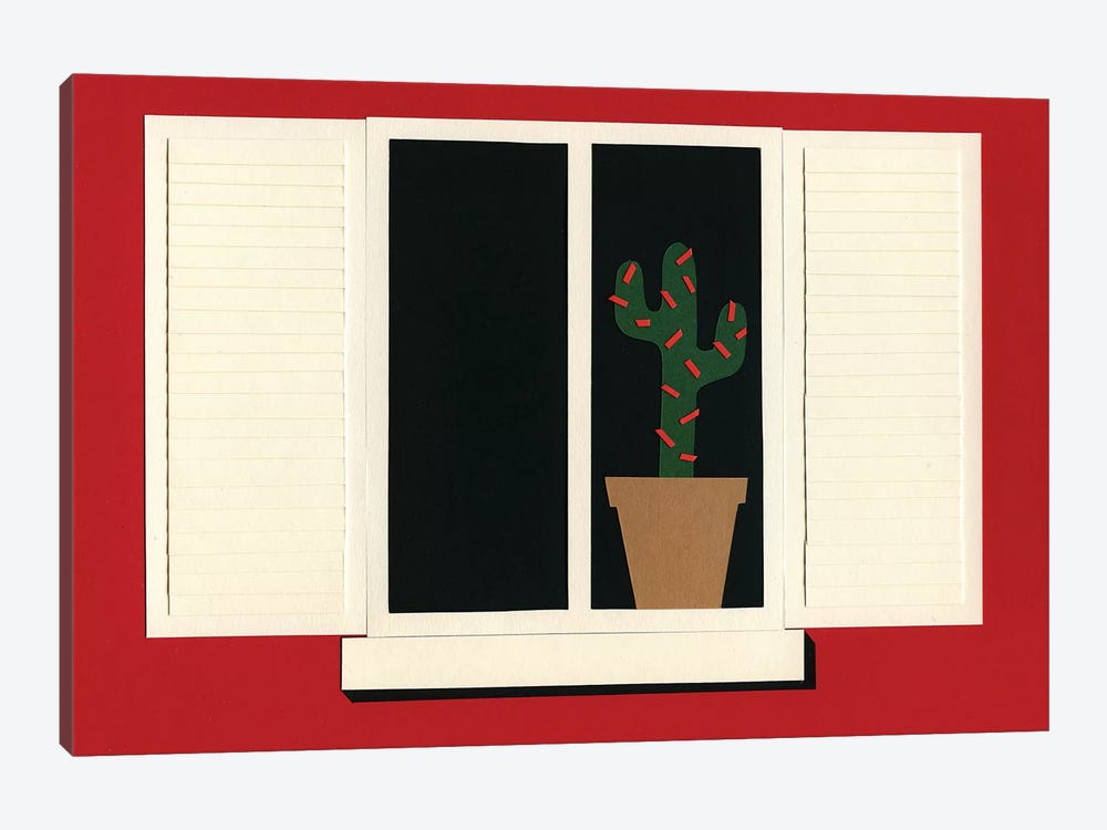 Red House White Window by Rosi Feist 1-piece Canvas Artwork