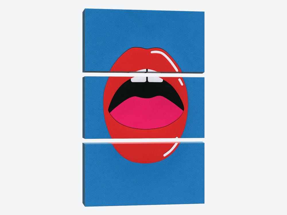 Red Lips by Rosi Feist 3-piece Canvas Artwork